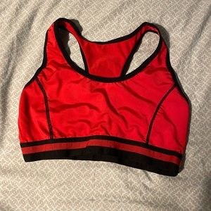 Red sports bra